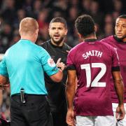 Sam Morsy looks unimpressed after receiving a booking which will keep him out of Tuesday\'s game with Port Vale