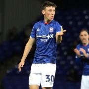 Cameron Humphreys in action for Ipswich Town.