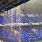 A game at Portman Road was suspended amid heavy rain on Tuesday