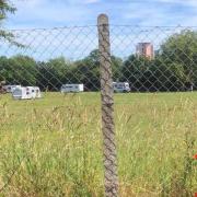 Travellers have pitched up at a park in Ipswich