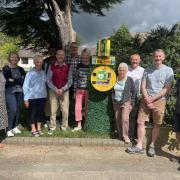 Residents of Winston Avenue with the defibrillator