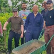 Some of the UK Power Networks team who volunteered over two days at The Peoples Community Garden