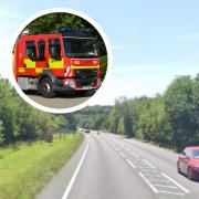 Part of the A12 is blocked following a crash near Saxmundham