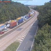 The A14 has been closed at Orwell Bridge