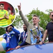 Norwich City's Liam Gibbs, inset, says Ipswich Town's promotion has led to some banter given his family are Town fans