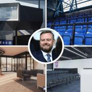 Ipswich Town CEO Mark Ashton, centre, has been talking through the major upgrades currently underway at Portman Road