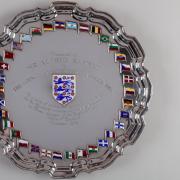 The salver was presented to Sir Alf Ramsay to commemorate his 100th game in charge of England