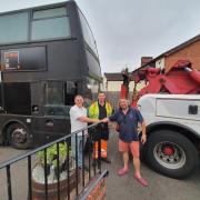 The Duke pub donates a double-decker to Ipswich Bus Shelter.