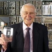 Simon Lavington, Emeritus Professor of Computer Science at the University of Essex, receiving his Honorary Fellowship at the National Museum of Computing at Bletchley Park.