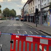 Tacket Street was blocked off after a crash