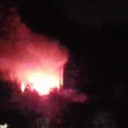 Flames could be seen engulfing the former Fisons factory