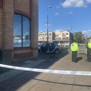 A car has crashed into a Tesco Express in Ipswich