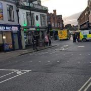 Ambulances in Ipswich town centre