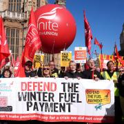 A protest against the move to cut the winter fuel payment in London last month