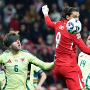 Joe Rodon, left, was named Wales player of the match in their 0-0 Nations League draw against Turkey (Huseyin Yavuz/Dia Photo via AP)