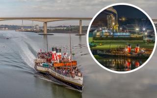 The world's last seagoing paddle steamer has returned to Suffolk.