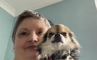 Sarah Moore, 55, with rescued ‘chow mien Chihuahua’ Bella