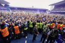 The scene after Ipswich Town were promoted at Portman Road - Karl Fuller is in there somewhere!