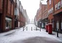 Ipswich town centre was covered with snow in February