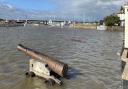 Flooding has swamped the harbour in the Suffolk seaside town