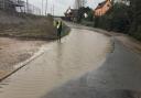 Flooding at Westhorpe Road in Finningham