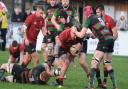 Colchester try scorer Brock Price powers through against Fullerians. Picture: RICHARD PARKER