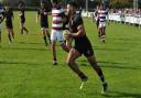 Colchester man-of-the-match Damien Brambley runs in one of his four tries in their huge win. Picture: RICHARD PARKER