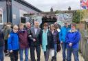 The descendants of Frank Kennell at the opening of the tunnel at Clifford Road Primary School