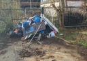 Fly-tipped rubbish left dumped in Paper Mill Lane in Bramford