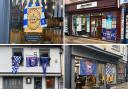 Shop fronts in Ipswich have been decorated in blue ahead of Town's big game this weekend