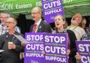 UNISON holds a demo outside Suffolk County Council office