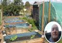 David Osben (inset) has spoken of his delight at being able to continue an allotment with the help of an 86-year-old councillor