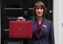 Chancellor of the Exchequer Rachel Reeves poses outside 11 Downing Street.