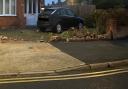 A crash damaged an adjoining wall to two Ipswich homes