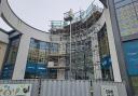 Work ongoing on the outside of Buttermarket Shopping Centre is due to finish next month