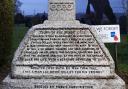 A First World War memorial dedicated to Private James Miller, who was fatally shot as he delivered a message during the Battle of Somme (Historic England/PA)