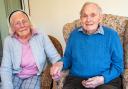 Jimmy Mayhew, of Chelmondiston, with his wife of over 70 years, Janice.