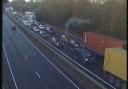 There are long delays on the A14 near Ipswich