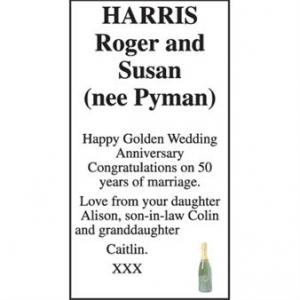 Roger and Susan Harris (nee Pyman)