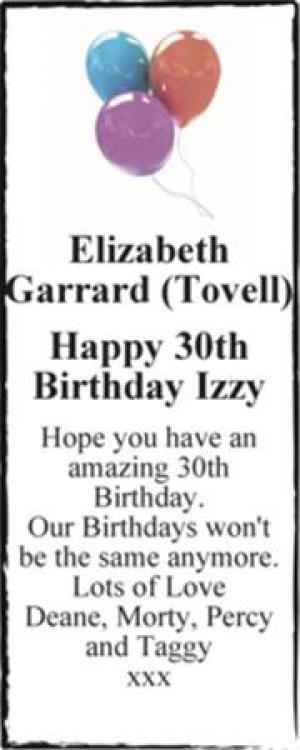 ELIZABETH GARRARD(Tovell)