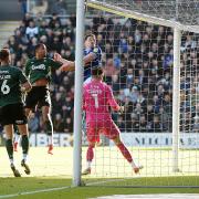 George Edmundson gives Ipswich the lead at Home Park.