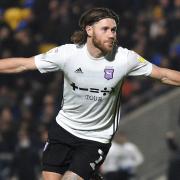 Wes Burns celebrates scoring during the second  half at AFC Wimbledon