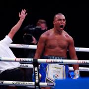 Fabio Wardley celebrates his first round stoppage of Nick Webb tonight