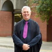 Pete Jellings, pictured outside Suffolk Magistrates' Court, has retired after 20 years as an usher