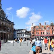 Ipswich high street was swarming with people as the shops, hairdressers and pubs re-open today (April 12)