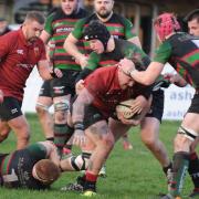 Colchester try scorer Brock Price powers through against Fullerians. Picture: RICHARD PARKER