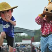 Tractor Boy during the mascot race   Picture: SARAH LUCY BROWN