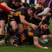 Matt Howell scores for Southwold in their loss at Stowmarket. Picture: LINDA CAYLEY