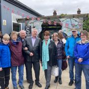 The descendants of Frank Kennell at the opening of the tunnel at Clifford Road Primary School