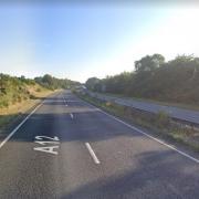 The A12 is blocked on the outskirts of Ipswich